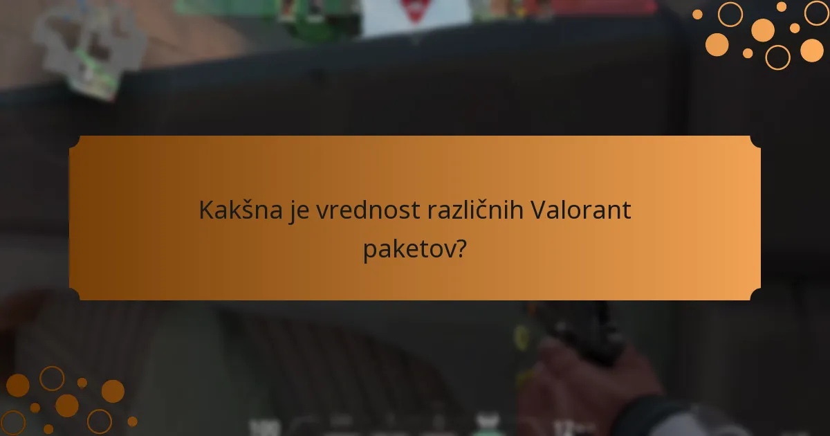 Kakšna je vrednost različnih Valorant paketov?